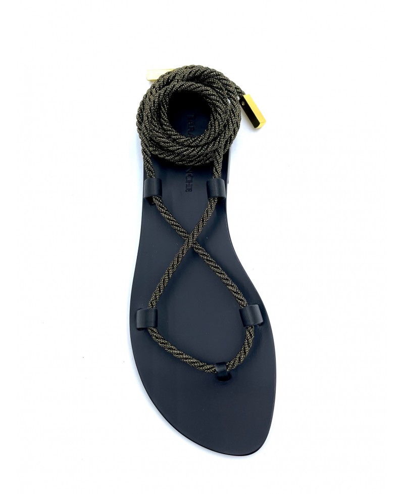 Black leather gladiator...